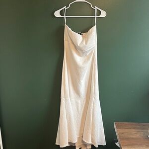 Lulu's Cream Strapless Maxi Dress